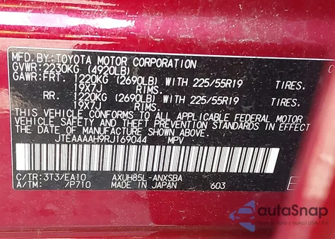 2024 Toyota Venza Limited from USA, damaged, VIN JTEAAAAH9RJ169044